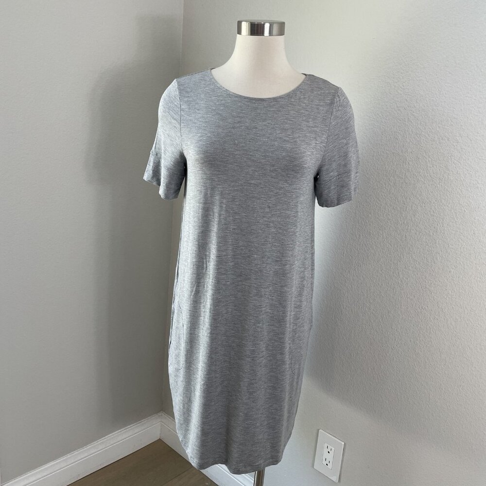 Hanro Dress Womens Small Grey Melange‎ Natural Elegance Pockets Viscose Stretch